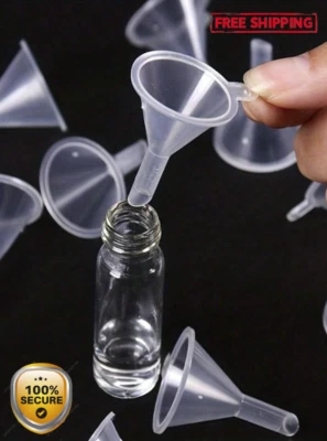 5pcs Mini Plastic Funnels - Small Transparent Funnels for Essential Oils & Spice - Image 1 of 4