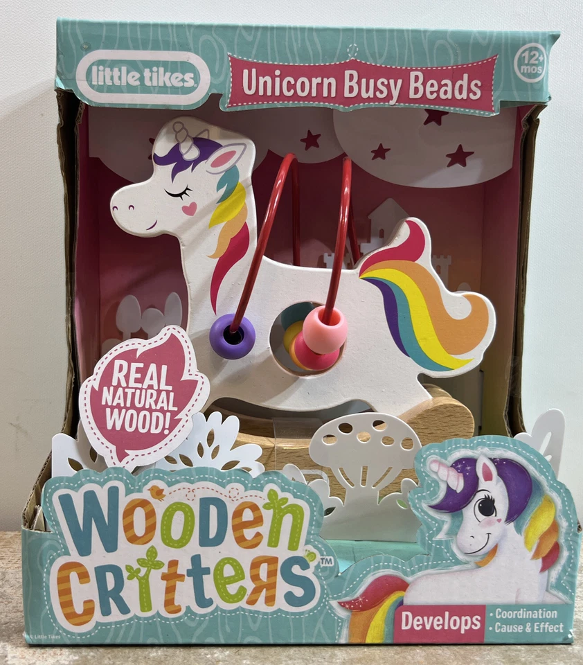 Wood Unicorn Busy Beads 12 Months Little Tikes Wooden Critters