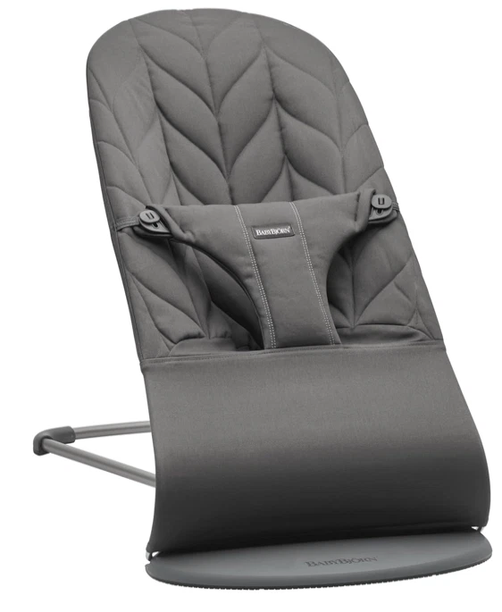 BabyBjörn Babywippe Bliss, Gewebe, Blütenblatt-Steppung, Anthrazitgrau