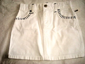Falda Niñas Talla 5T Blanca Denim Bolsillos Traseros Estrella Nueva - Imagen 1 de 3