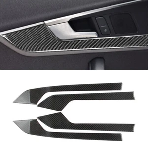 For Audi A4 A5 2017-2021 Real Carbon Fiber Inner Door Panel Cover Trim Frame 4* - Picture 1 of 10