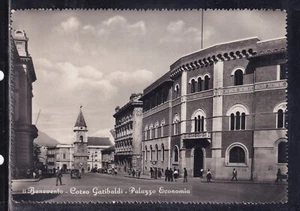 Cartolina Benevento Corso Garibaldi Palazzo Economia ANIMATA QB95 - Picture 1 of 1
