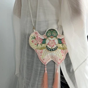 Ladies Girl Fringe Double Side Embroidered Phone Bag Bird Hanfu Purse Cute Chic - Bild 1 von 10