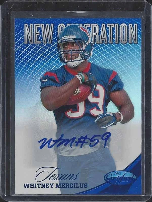 WHITNEY MERCILUS 2012 CERTIFIED NEW GENERATION BLUE ROOKIE AUTO RC #D 20/49 - Image 1 of 1