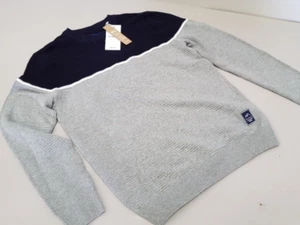 JACK & JONES MENS NAVY/LIGHT GREY MELA CREW NECK SWEATSHIRT size Medium Rrp £35 - Picture 1 of 2