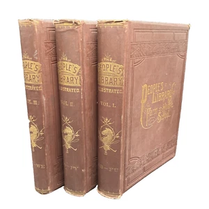 People’s Library, Farm, Home & School 1888 Nicely Bound 3 Volumes Illustrated - Picture 1 of 24