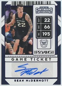 Boleto de juego SEAN McDERMOTT 2020 Panini Contenders selecciones del draft púrpura automático/99 - Imagen 1 de 2