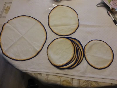 lot de 13 ancien napperon brodés au crochet sur lin set de table 8 € - Photo 1/4