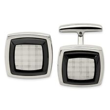 Stainless Steel Polished Black IP-plated Cufflinks