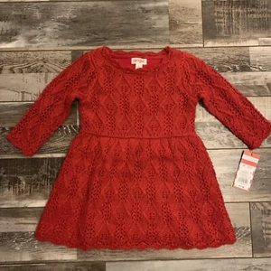 Cat & Jack Rojo Brillo Suéter Vestido para Niñas Niños Pequeños Talla 2T - Imagen 1 de 7