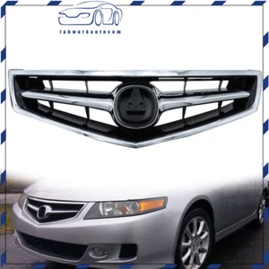 Front Bumper Grille Replacement For 2006 2007 2008 Acura TSX ABS Plastic Chrome - Picture 1 of 16