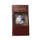 Hand Painted Snowman Christmas Ornament Tea Light Candle Holder With Stand NEW