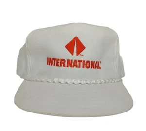 White with Orange International Logo Roped Snapback Hat Cap YA Headwear II - Picture 1 of 22
