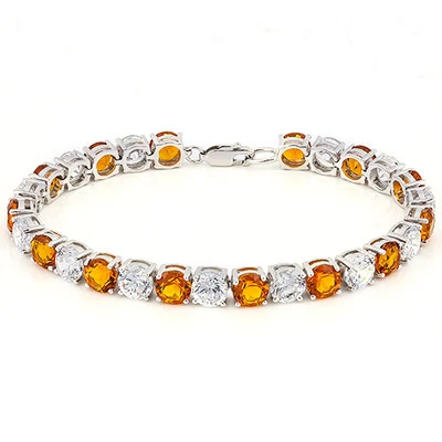 BRAZALETE TENIS PLATA ESTERLINA 925 34 QUILATES TW CREADO PIEDRAS PRECIOSAS AZÓTICAS Y CIRCONITA CÚBICA 7 PULGADAS Foto 1 de 2