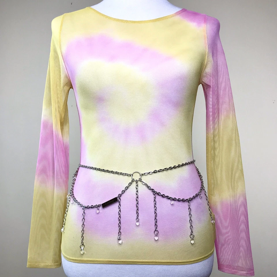 Lethe Intimates 银水晶皮带珠宝链 M 码海滩度假村 — 第 1/4 张图片