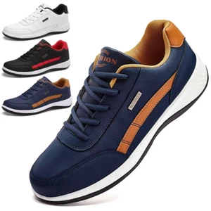 Mens Shoes Fashion Running Sneaker Casual Leather Sport Shoes Breathable Comfort - Picture 1 of 12