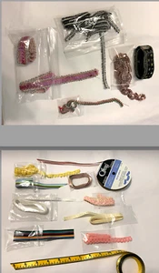 NEW: 5 GLITZY and 9 FANCY Stash of Ribbons & Trims:, 3/8" to 1" wide:  25 yards - Picture 1 of 1