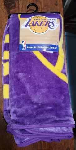 NBA Los Angeles Lakers Royal Plush Raschel Throw Blanket 50"x60" Super Soft NEW Cover