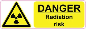 DANGER RADIATION RISK health& safety signs/stickers 300 x 100mm - Picture 1 of 4
