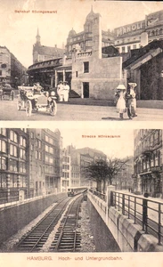 AK HAMBURG Hoch- u. U-Bahn beim Bahnhof Rödingsmarkt, Strecke Mönkedamm um 1908 - Picture 1 of 1