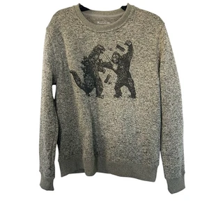 Neu ohne Etikett Lucky Brand Godzilla King Kong Fleecepullover mit Rundhalsausschnitt für Herren - Bild 1 von 2