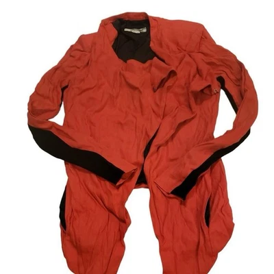***RARE*** VINTAGE Y2K HELMUT LANG LUXURY DESIGNER WOMENS RED JACKET BLAZER SZ 6 - Image 1 of 4