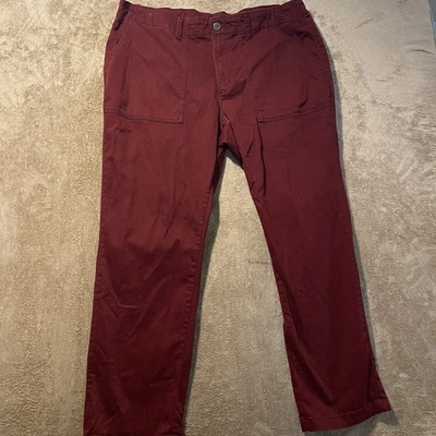 St. Johns Bay Pants Womens 18W Wine Red Cargo Straight Leg High Rise Stretch - Image 1 of 4