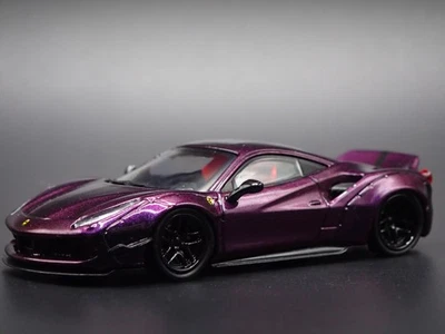 2015-2019 FERRARI 488 LB WORKS PURPLE 1:64 SCALE DIORAMA DIECAST MODEL CAR - Image 1 of 4