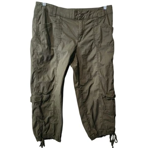 Khakis & Company Capri Pants Womens 10 Green Drawstring Leg Pockets - Picture 1 of 8