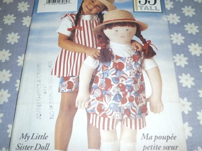 BUTTERICK 4366 STUFFED 35" MY LITTLE SISTER  RAG DOLL & CLOTHES  PATTERN UNCUT - Image 1 of 3
