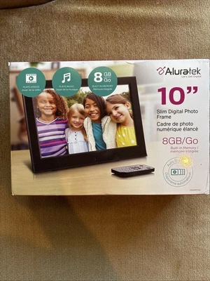 Aluratek Digital Photo Picture Frame 10” Built in Memory 8GB With Remote New - Image 1 of 4