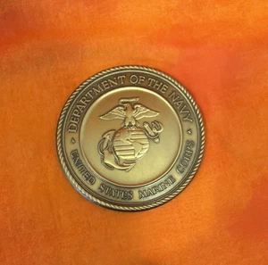 DEPARTMENT OF THE NAVY - U.S. MARINE CORPS 2 1/2" BRONZE MEDALLION/CHALLENGE - Picture 1 of 4