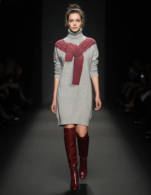 LOVE MOSCHINO TURTLENECK WITH PRINTED JUMPER WOOL CASHMERE L / XL - image 1 of 4