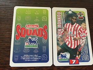 Tarjeta coleccionable Subbuteo Squads 1996: Southampton - KEN MONKOU - Imagen 1 de 1