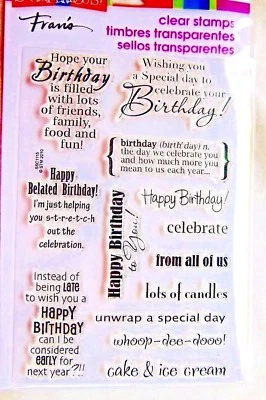 生日愿望卡情感邮票透明亚克力邮票套装 SSC1115 全新! — 第 1/2 张图片