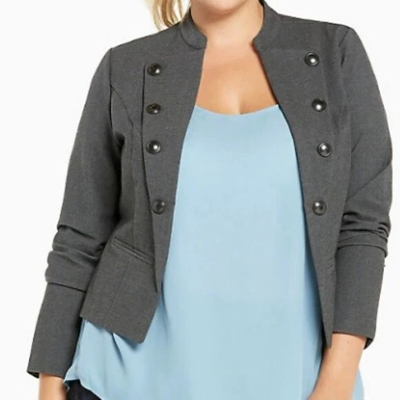 Torrid Gray Buttons Pockets Military Jacket Plus size 5/5X - Image 1 of 1