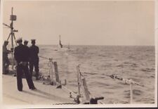 SUBMARINE & SEAMEN FROM THE DECK OF LIGHT CRUISER HMS DESPATCH - c.1935