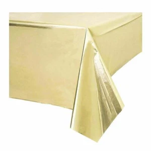 Plastic Table Cloth for Parties Disposable Tablecloths Gold Rectangle 137x274cm - Picture 1 of 4
