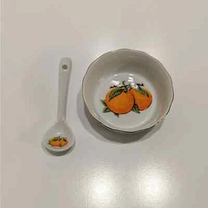 Orange Marmalade Jelly Dessert Dish Set with Spoon Vintage John Wagner and Sons - Bild 1 von 11
