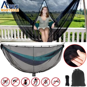 Portable Hammock Bug Mosquito Net Lightweight Netting Mesh Cover Double Zipper - Picture 1 of 7