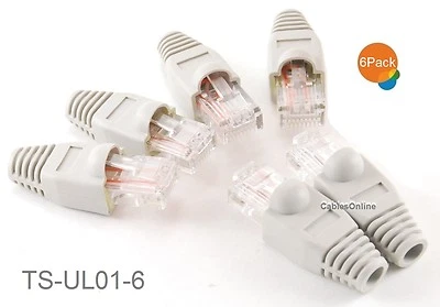 6 件装 10/100 以太网环回插头,引脚 1 到 3,2 到 6,灰色 TS-UL01-6 — 第 1/4 张图片