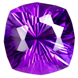 24.66 ct Cushion (19 x 19 mm) Unheated / Untreated Uruguay Purple Amethyst - Picture 1 of 1