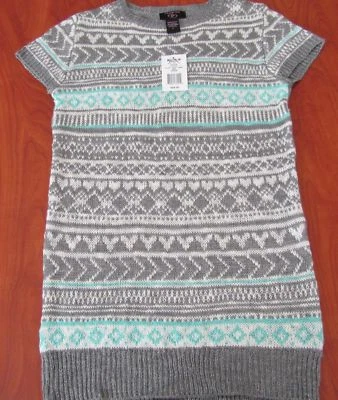 NUEVO IT'S OUR TIME NIÑAS GRIS COMBO SUÉTER VESTIDO M L Foto 1 de 2