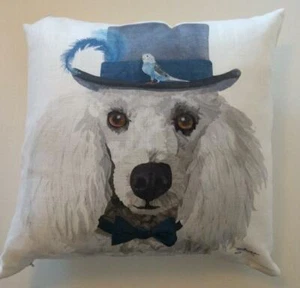 Almohada Caniche Blanco Artista Diseñada Hecha en EE. UU. Perros Dapper - Imagen 1 de 2