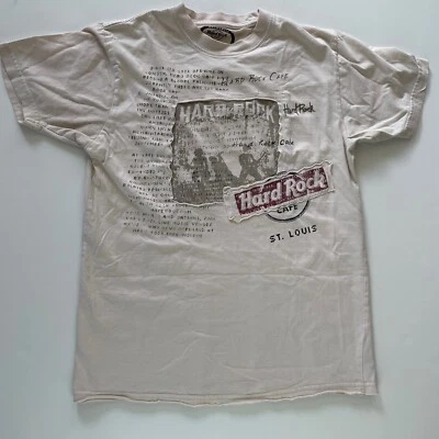 Hard Rock Cafe T Shirt St. Louis Size S Small Cream Beige Color - Image 1 of 4