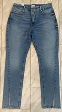 Good American The Good Boy Slit-Hem Jeans Size 10 NWT