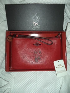 Disney X Coach Red Minnie Mouse ๐ญ Wristlet F37540 in Gift Box. LIMITED EDITION - Picture 1 of 6