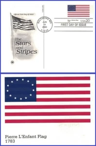 EE. UU.3 #UX321 U/A PIEZAS ARTCRAFT FDC Las Estrellas y Rayas Bandera Pierre L'Infant - Imagen 1 de 1