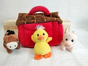 Luna y Estrellas Multi Piezas Peluche Animales Granero Rojo Con Caballo, Cerdo y Pato - Imagen 1 de 18