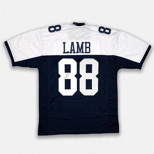 CeeDee Lamb Dallas Cowboys Signed Autographed Pro Style Navy White Jersey JSA - Picture 1 of 2